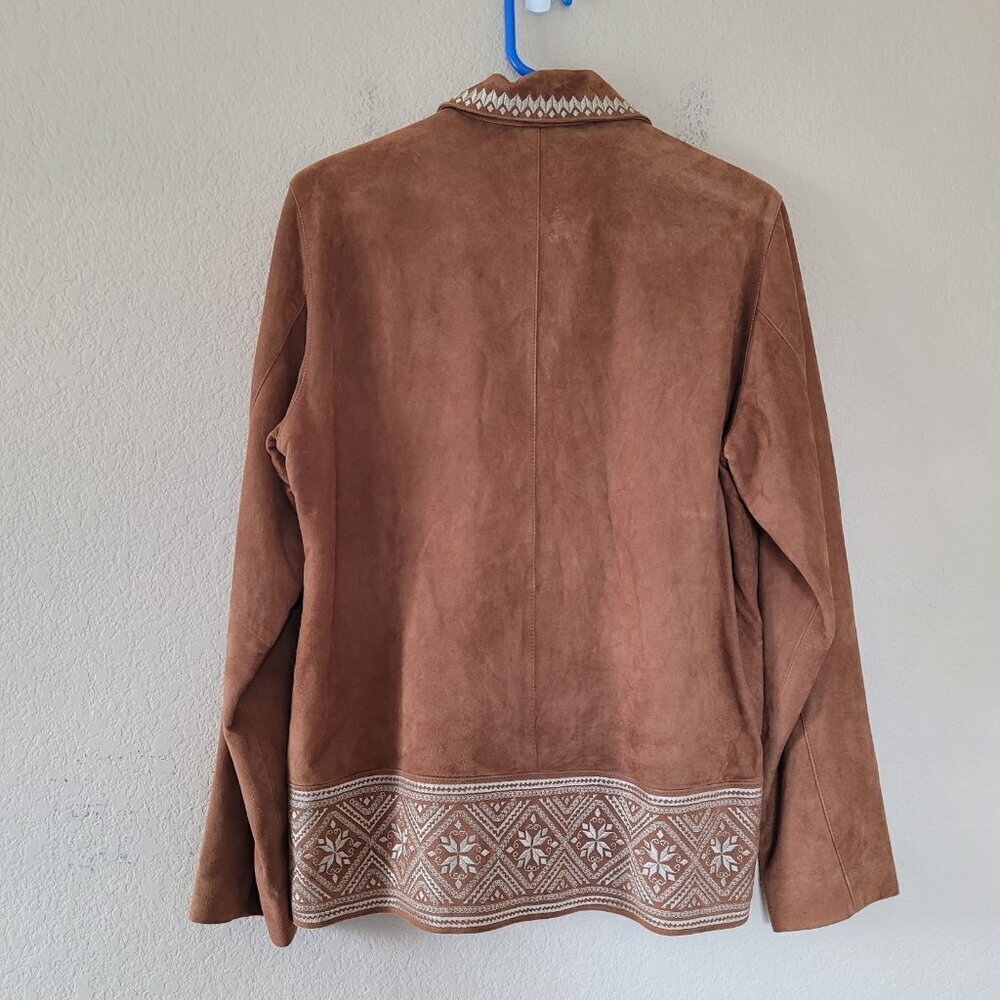 The Territory Ahead Womens 100% Genuine Leather Brown Jacket Sz Medium Western - Picture 9 of 9